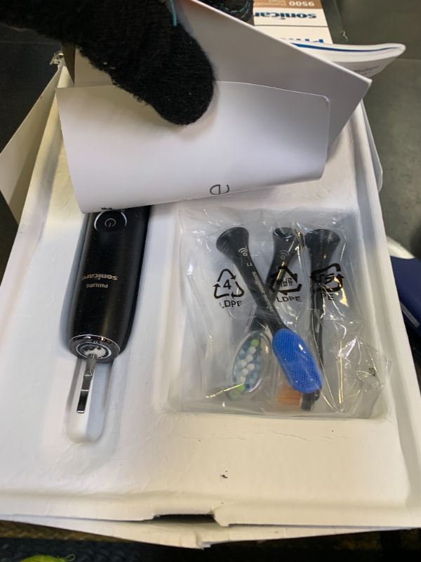 Photo 1 of Philips Sonicare DiamondClean Smart 9500 Electric Toothbrush, Sonic Toothbrush with App, Pressure Sensor, Brush Head Detection, 5 Brushing Modes and 3 Intensity Levels, Black, Model HX9923/11