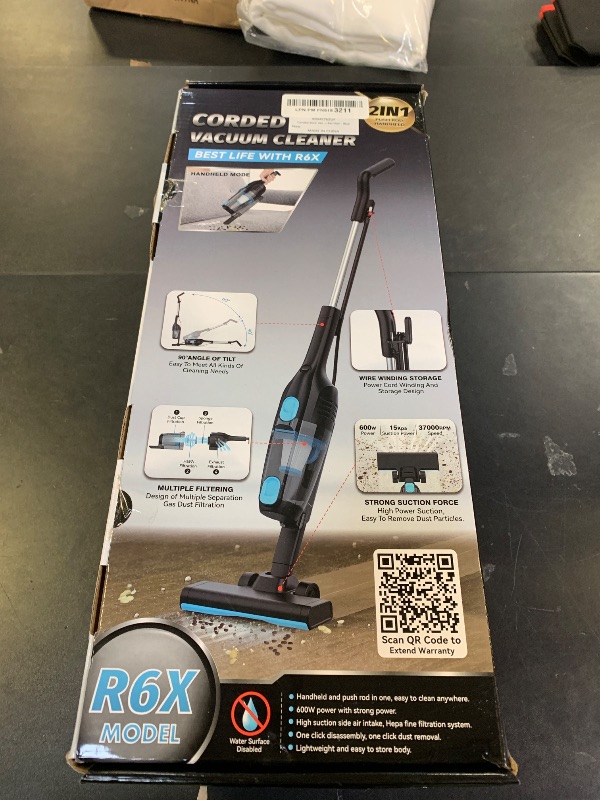 Photo 1 of Vazone R6X Corded Stick Vacuum Cleaners for Home, 20Kpa Powerful Suction Stick Vacuum with 16Ft Cord, 2 in 1 Lightweight Handheld Vacuum Cleaner for Hardwood Floor Pet Hair