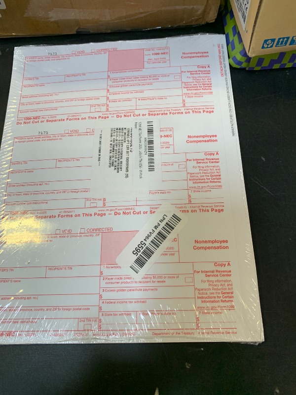 Photo 1 of 1099 NEC Tax Forms 2025 with Envelopes, 4 Part 15 Pack Tax Forms Kit and 15 Self-Seal Envelopes –Great for QuickBooks and Accounting Software, Value Pack for Business - Made in The USA - 15-Pack