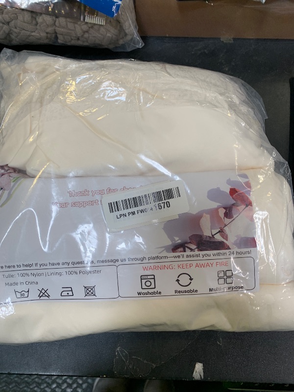 Photo 1 of 10x10ft Wrinkle Free Ivory Backdrop Curtain for Parties Soft Fabric Drapes Wedding Ivory Curtain Backdrop for Birthday Party Decorations Background for Photography 5x10ft,2 Panels