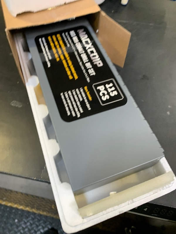 Photo 1 of MACXCOIP 115Pcs Cobalt Drill Bit Set, M35 High Speed Steel Bits for Hardened Metals, Stainless Steel, Cast Iron and Wooden Plastics, with Sturdy Iron Box