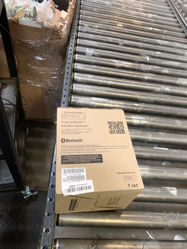 Photo 1 of Panasonic Cordless Phone with Advanced Call Block, Link2Cell Bluetooth, One-Ring Scam Alert, and 2-Way Recording, Answering Machine, 5 Handsets - KX-TGF975B (Black/Silver Trim)