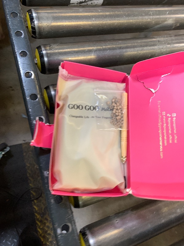 Photo 1 of GOO GOO Butterfly Weft Hair Extensions Human Hair, Invisible Genius Weft Hair Extensions, 17A/60A Ash Blonde Highlighted Platinum Blonde 18 Inch 100g, OVO Hole Micro Hand-Tied Look Straight Silky Hair