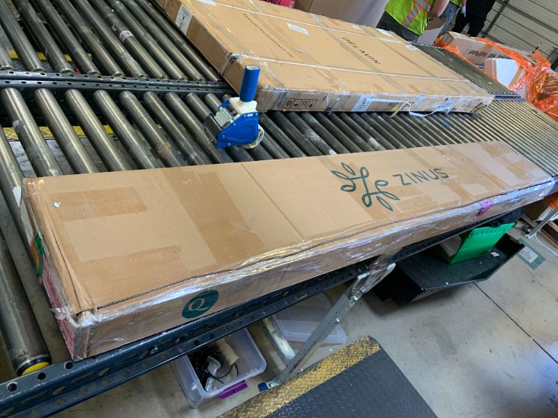 Photo 1 of Zinus Mia Metal Platform Bed Frame, Wood Slat Support, No Box Spring Needed, Easy Assembly, White, Queen