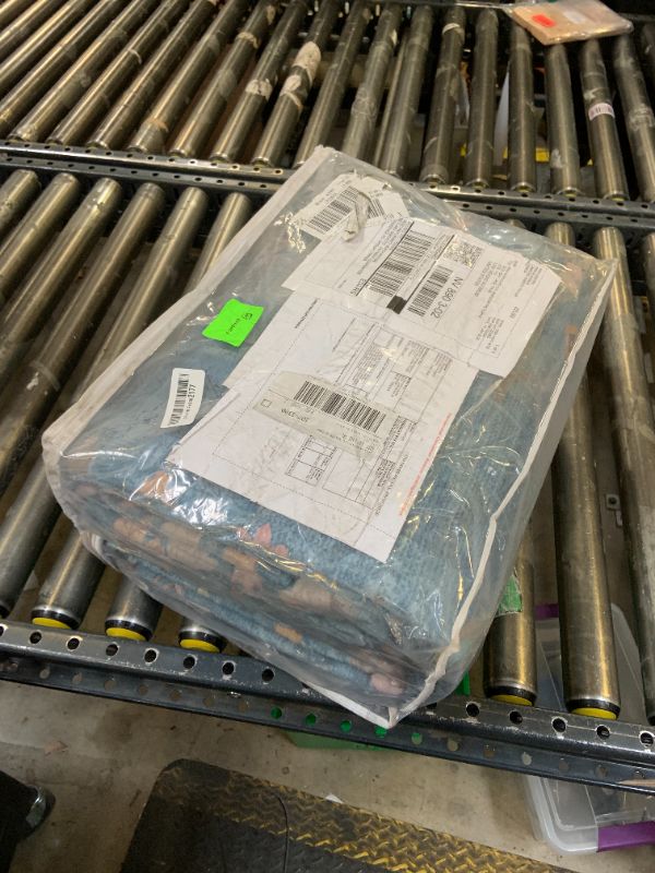 Photo 1 of Hazo Haus Boho 8x10 Large Area Rugs for Living Room - Eclectic Dusky Blue Rug for Bedroom Under Bed, Dining Room Under Kitchen Table, Washable Soft Non Slip Unique Colorful Indoor Décor