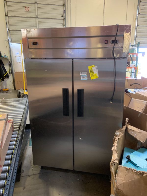 Photo 1 of Velieta Commercial Refrigerator Freezer Combo, 47" W Upright Freezer Dual Zone, 35 Cu.Ft Standup Freezer Stainless Steel, Reach-in Cooling for Kitchen, Restaurant