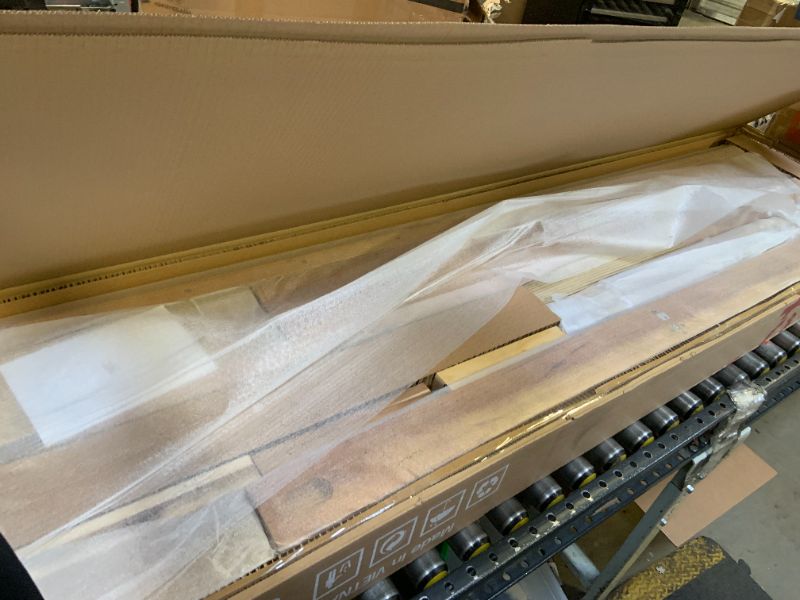 Photo 1 of NTC Lupin Wooden Bed Frame with Headboard, Solid Oak and Rubber Wood Foundation with Silent Slats and Wood Central Supports, 1000 Lb Capacity (Rustic Oak, Queen)