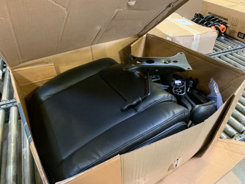 Photo 1 of Serta Bryce Executive Office Chair, Ergonomic Computer DeskChairs with Patented AIR Lumbar Support, Comfy Body Pillows, Height Adjustable, Swivel Base with Wheels, Bonded Leather, Black