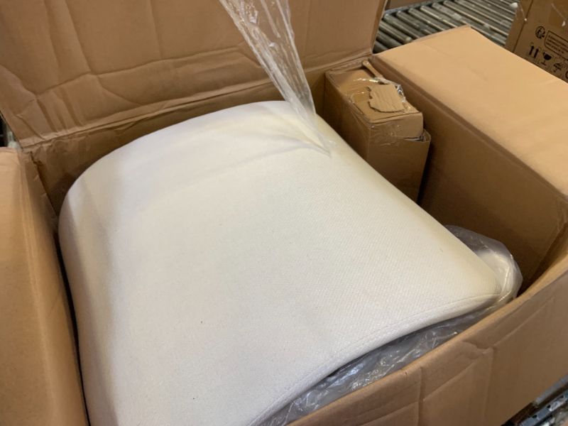 Photo 1 of Garvee Dining Chairs Set of 2, Mid-Century Modern Upholstered Retro PU Leather Kitchen Chairs with Walnut Bentwood Back and Metal Legs Adjustable Feet for Kitchen Dining Room, White Shell Strips