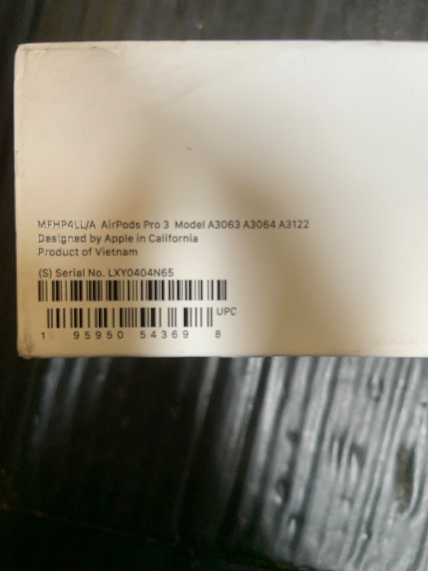 Photo 1 of Apple AirPods Pro 3 Wireless Earbuds, Active Noise Cancellation, Live Translation, Heart Rate Sensing,Hearing Aid Feature,Bluetooth Headphones,Spatial Audio, High-Fidelity Sound, USB-C Charging, White