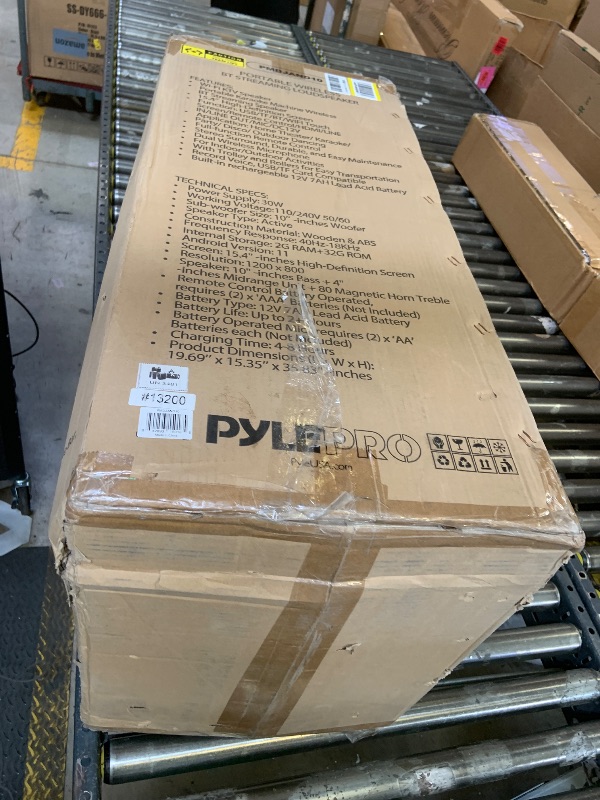 Photo 1 of Pyle Portable Karaoke Machine 15.4'' Touchscreen Wireless Bluetooth Speaker with Dual Mics, USB/SD/HDMI/TV Input, Wheels & Handle, Rechargeable Battery, Stereo Surround, Party, Disco, Outdoor Use