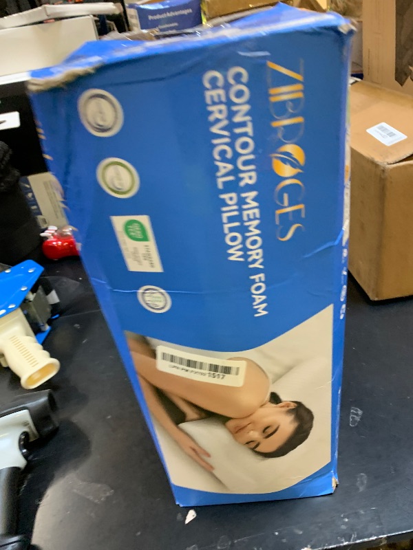 Photo 1 of zibroges Cervical Neck Pillow for Pain Relief- Queen Size Cooling Pillow for Sleeping, Memory Foam Pillows for Neck Shoulder, Ergonomic Adjustable Contour Bed Pillow for Side, Stomach & Back Sleepers