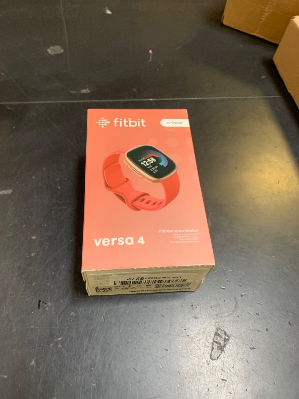 Photo 1 of Fitbit Versa 4 Fitness Smartwatch with Daily Readiness, GPS, 24/7 Heart Rate, 40+ Exercise Modes, Sleep Tracking and more, Pink Sand/Copper Rose, One Size (S & L Bands Included)