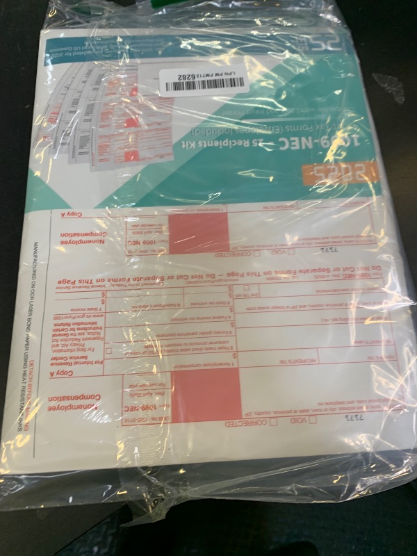 Photo 1 of 1099 NEC Forms 2025,1099 NEC Forms 2025 with Envelopes,Vendor Kit of 25 Laser Forms,1099 NEC Tax Forms,4 Part Tax Forms Kit,25 Self Seal Envelopes with 3 1096 Included