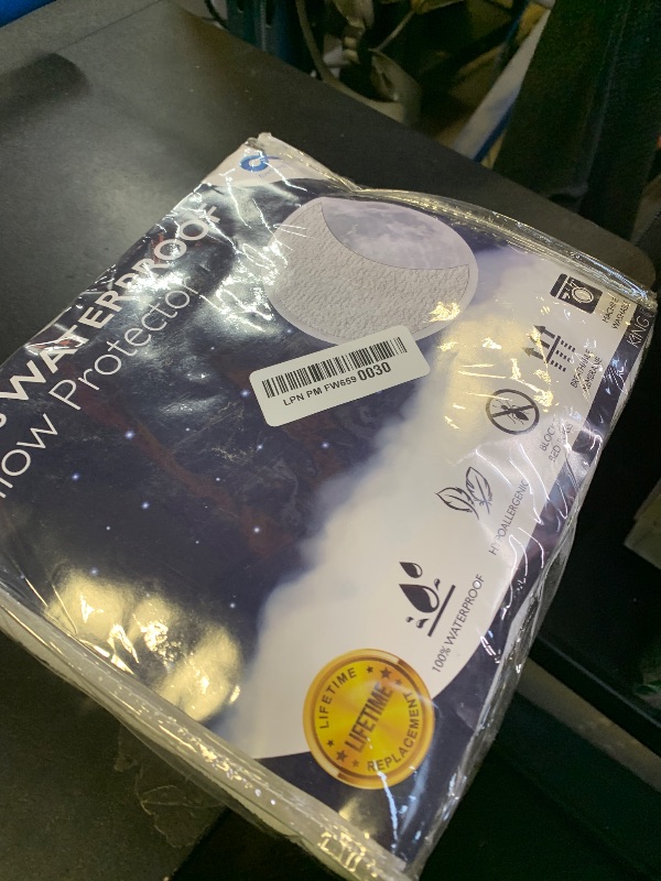 Photo 1 of 100% Stain Resistant & Waterproof King Size Pillow Protectors with Zipper Set of 2 - Bed Bug & Dust Mite Proof White Pillowcases - Breathable, Comfortable Pack of Covers for Pillows, 20 x 36 Inches