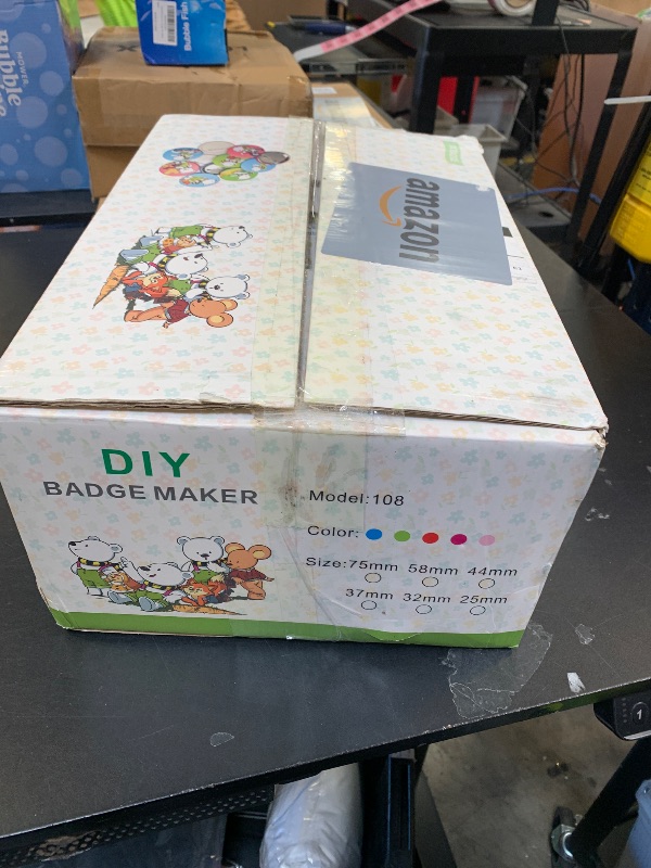 Photo 1 of Happizza Button Maker Machine Multiple Sizes, Pin Maker Machine 2.25 inch+3 inch, Interchangeable Button-Models Badge Button Press Machine with 200 Sets 58mm+75mm Button Maker Supplies&Circle Cutter