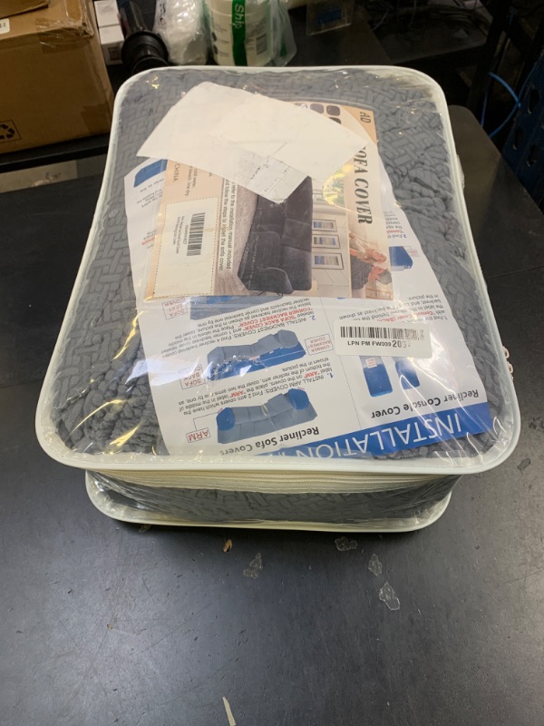 Photo 1 of ALIECOM 100% Waterproof Recliner Sectional Couch Covers L Shape Stretch Corner Reclining Sectional Sofa Cover Washable Recliner Slipcover Protector for Dog Pet (5 Seat and 1 Console, Iron Gray)