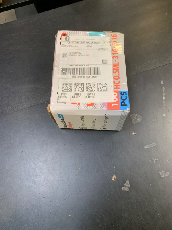 Photo 1 of 0.5ML Syringe, Lab Supplies Syringes 31G 5/16 Inch, Individually Wrapped, Pack of 100