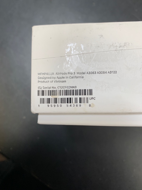 Photo 1 of Apple AirPods Pro 3 Wireless Earbuds, Active Noise Cancellation, Live Translation, Heart Rate Sensing,Hearing Aid Feature,Bluetooth Headphones,Spatial Audio, High-Fidelity Sound, USB-C Charging, White