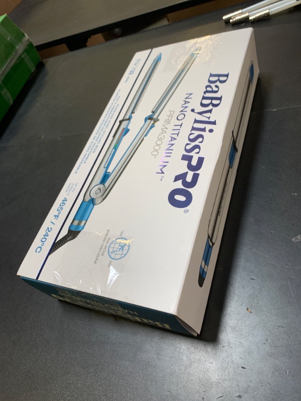Photo 1 of BabylissPRO Nano Titanium Prima Ionic Hair Straightener, Curl and Straighten Hair With One Professional Tool, Blue