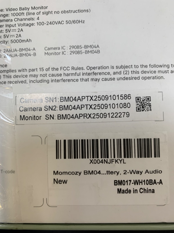 Photo 1 of Momcozy BM04 Smart WiFi Baby Monitor with 2 Cameras, 5’’ 1080P Split Screen Video Baby Monitor with Camera and Audio, Clear Night Vision, 5000mAh Battery, 2-Way Audio