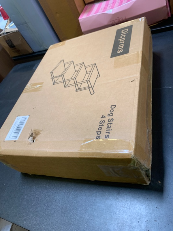 Photo 1 of Dicprms Dog Stairs 4 Steps Foldable Dog Ramp with Non-Slip Surface, Portable Dog Steps for Cars,SUV and Truck, Supports up to 250 lbs