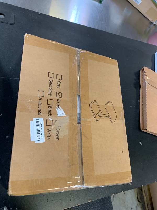 Photo 1 of Kitstorack TV Tray Table, Adjustable Height & Rounded Metal Corners, Snack Table for Couch, Sofa, Bed, Chair, Living Room, C Shaped End Side Table for Eating, Dinner or Laptop, Small Spaces, Espresso