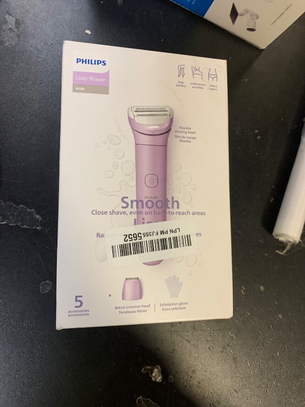 Photo 1 of **INCOMPLETE** Philips Lady Shaver Series 8000 - Cordless, Wet & Dry Electric Shaver, 3-Blade Shaving System, Flexible Shaving Head, LED Light, for Legs, Body & Bikini, 100 Mins. Runtime, Model BRL149/00