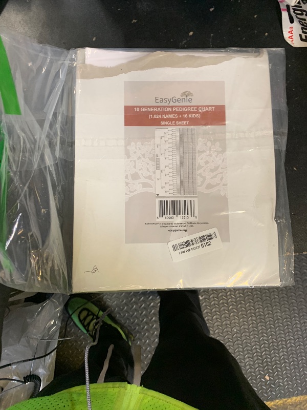 Photo 1 of 10 Generation Blank Pedigree Charts Plus Kids (Single Sheet) | Archival Quality Genealogy Charts for Family History Records