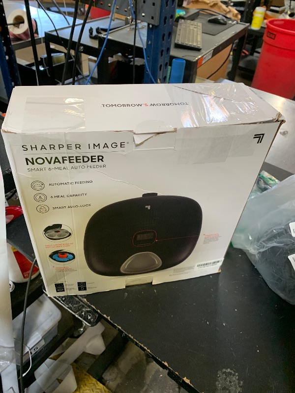 Photo 1 of Automatic Cat Feeder Wireless, Sharper Image Auto Cat Food Dispenser for Wet Food with 2 Ice Packs, Rechargeable Auto Feeder for Cats with Programmable Timer Low Battery Indicator, Black