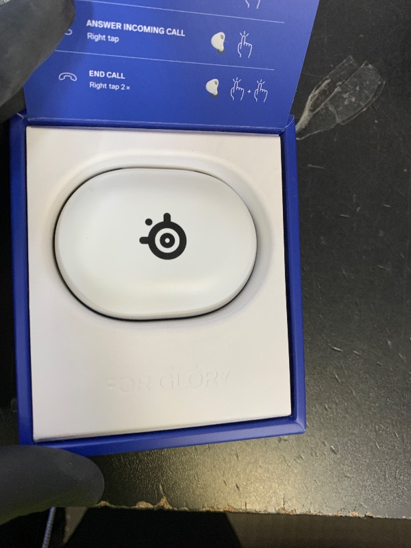 Photo 1 of MISSING CORD ----------------------------SteelSeries Arctis GameBuds for PlayStation/PC/Switch/Mobile — Quick-Switch 2.4GHz + Bluetooth 5.3 — Active Noise Cancelling — 100+ Game Audio Presets — 40H Battery with Qi Charging Case - White