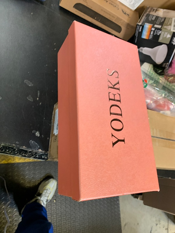 Photo 1 of YODEKS Burgundy Pumps for Women Slingback Heels Closed Pointed Toe Stiletto High Heel Patent Wedding Party Prom Office Dress Shoes 3.5" Size 7