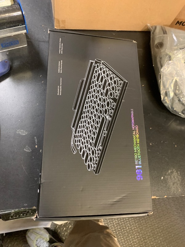 Photo 1 of Adventurers Typewriter Style Retro Mechanical Keyboard LED Backlight 83 Keys Bluetooth 5.0 Blue Axis, Suitable Desktop Computers/Laptops Mac/Mobile Punk Keys, Black, 12.8 x 6.6 x 1.6 inches