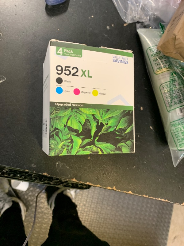 Photo 1 of Mooxrbog 952XL Ink Cartridges Combo Pack High Yield Replacement for HP 952XL 952 Ink Cartridges Work for OfficeJet Pro 7740 8710 8210 8715 8720 8702 (4-Pack, Black/Cyan/Magenta/Yellow)