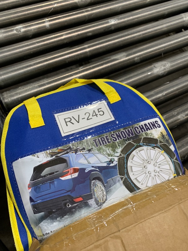 Photo 1 of Snow-Chains Easy Install Tire-Chains, One-Pull Fit Heavy-Duty Tire Snow Chains for Pickup Trucks & SUVs Off-road, Emergency Tire Traction Car Tires 215 225 235 245 255 - Set of 2 (SCRV245)