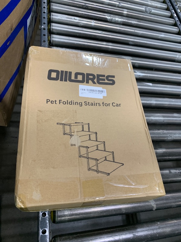 Photo 1 of Oiilores Foldable Dog Stairs for Large Dogs - Extra Wide Pet Ramp for Cars, SUV, Truck, Non-Slip Surface, Supports Up to 250 Lbs, 5 Steps