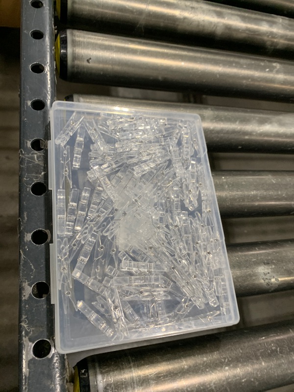 Photo 1 of 100 Pcs Mini Clear Photo Clips, Mini Clothespins Clip, Clothes Line Clips, Mini Transparent Plastic Clips
