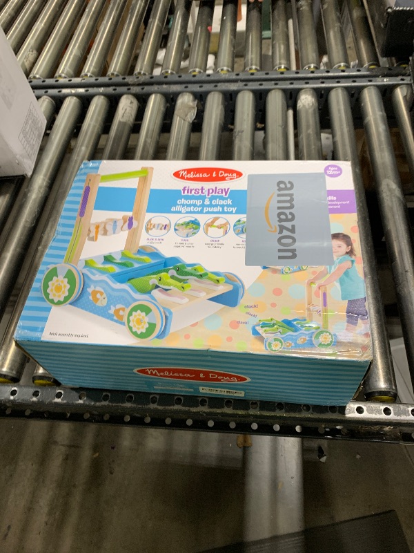 Photo 1 of Melissa & Doug First Play Chomp and Clack Alligator Wooden Push Toy and Activity Walker