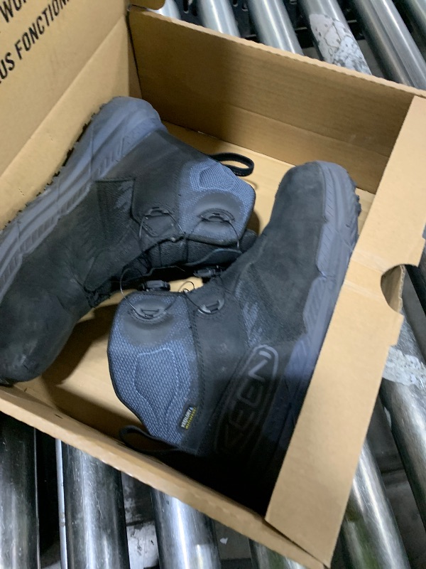 Photo 1 of KEEN Utility Men's Snapline 6” Composite Toe Waterproof Ratchet Lacing Secure Durable Work Boots, Vintage Indigo/Black, 7 D