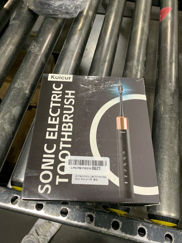 Photo 1 of Sonic Electric Toothbrush for Adults and Kids, Comes with 10 Brush Heads & Travel Case, 5 Modes with 2 Minutes Built in Smart Timer, One Charge for 90 Days, 42,000 VPM Motor (Black)
