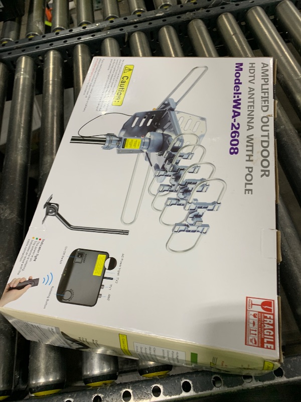 Photo 1 of PBD Amplified Outdoor TV Antenna with 360° Motorized Rotation, UHF/VHF Long-Range Reception, Remote Control, Mounting Pole & 40FT RG6 Cable, Dual TV Outputs, Supports 4K/1080P Smart & Older TVs