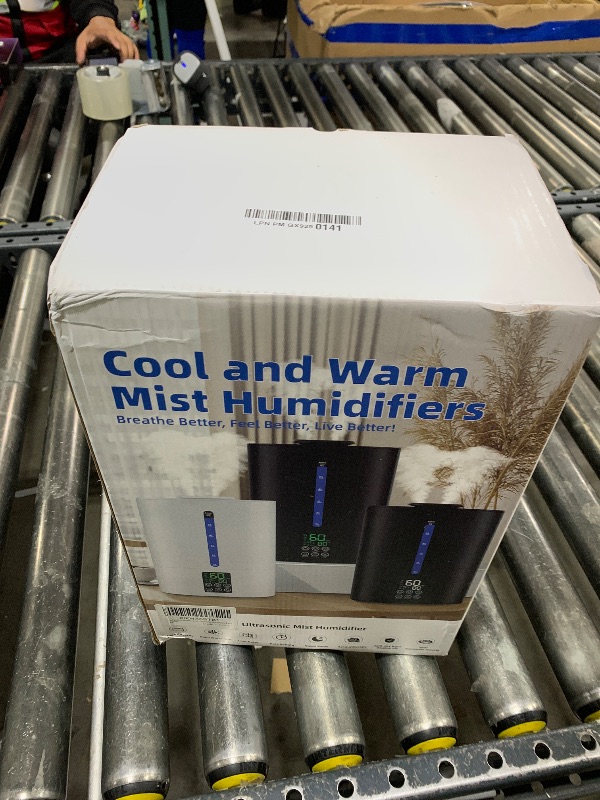 Photo 1 of Coolfiqu 6L Humidifiers for Bedroom Large Room Home,Cool and Warm Humidifier for Baby and Plants Hot Mist Top Fill Desk Humidifiers Oil Diffuser,Quiet,Adjustable Mist,360°Nozzle-Black(2026 Upgraded)