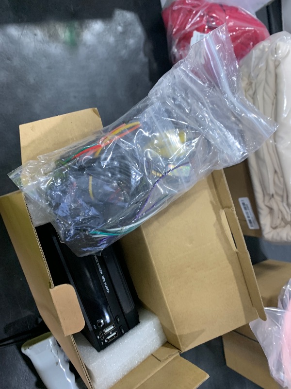 Photo 1 of Single Din Flip Out Screen Car Stereo with Wireless Carplay and Android Auto, 7 inch 1 Din Touch Screen Radio Support Bluetooth/SWC/USB/FM + Backup Camera + Mic + Remote Control