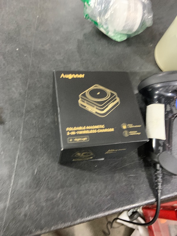 Photo 1 of ?2026 Upgraded?Wireless Charger 3 in 1, Foldable Wireless Charging Station with Light for Apple MagSafe Charger, Travel Magnetic Charger for iPhone 17/16/15/14/13/12 Apple Watch AirPods (20W Adapter)