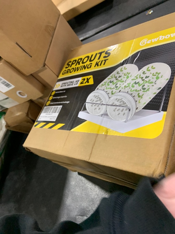 Photo 1 of [LARGE SIZE] 2000ml(68oz) Seed Sprouting Mason Jar Kit with Stand,Drain Tray, Screen Lids,Blackout Sleeves,Good Ventilation & Drainage Capacity,Growing Fresh Organic Mung Beans,Broccoli & Microgreens