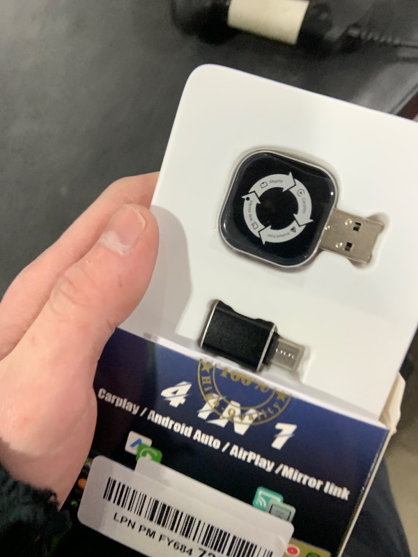 Photo 1 of LOKIPILEY 4-in-1 Wireless CarPlay Adapter for Apple CarPlay & Android Auto & AirPlay & MirrorLink, 2026 Upgraded Screen Mirroring Mini USB Adapter with Type-C Extension, Low Latency, Plug & Play