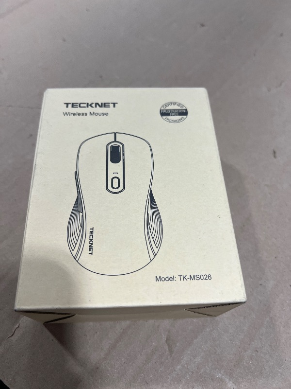 Photo 1 of TECKNET Rechargeable Bluetooth Mouse, [ USB + BT5.0 + BT3.0 ] Wireless Mouse, Ergonomic Design, Silent Click, 6-Level 4800 DPI Wireless Mice, 3-Device Switching for Laptop, Computer, MacBook?Black?