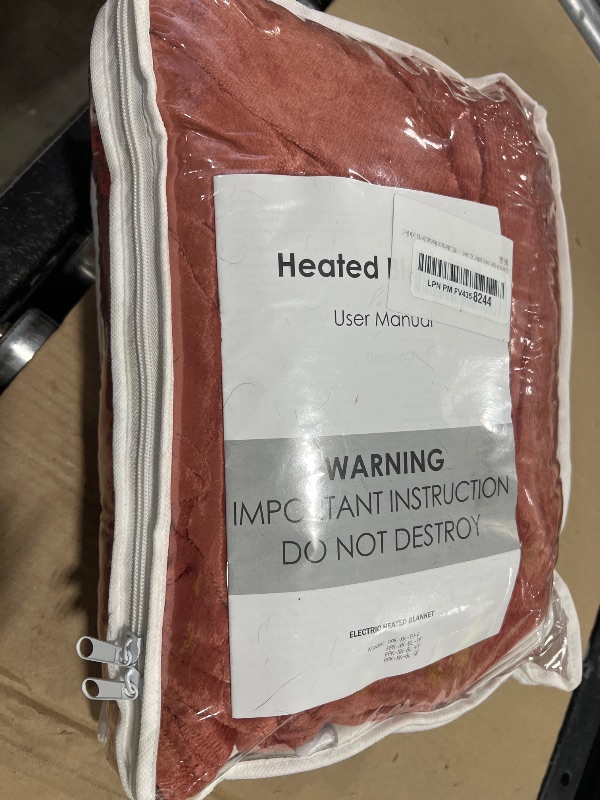 Photo 1 of ONDAN Electric Heated Blanket 72"x84" Full Size Flannel Heated Blanket, Cozy & Warm for All Night, 5 Heat Settings & 10 Hours Auto Off, Machine Washable, Brick Red