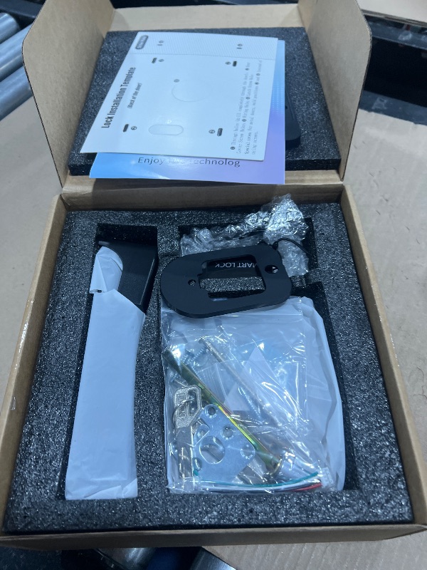 Photo 1 of Smart Gate Lock, Electronic Gate Locks for Outdoor Fence, Keyless Smart Rim Lock, Electric Sided Keypad Locks with App Control, IC Card, Keys Touchscreen Perfect for Fence and Outdoor (Black)