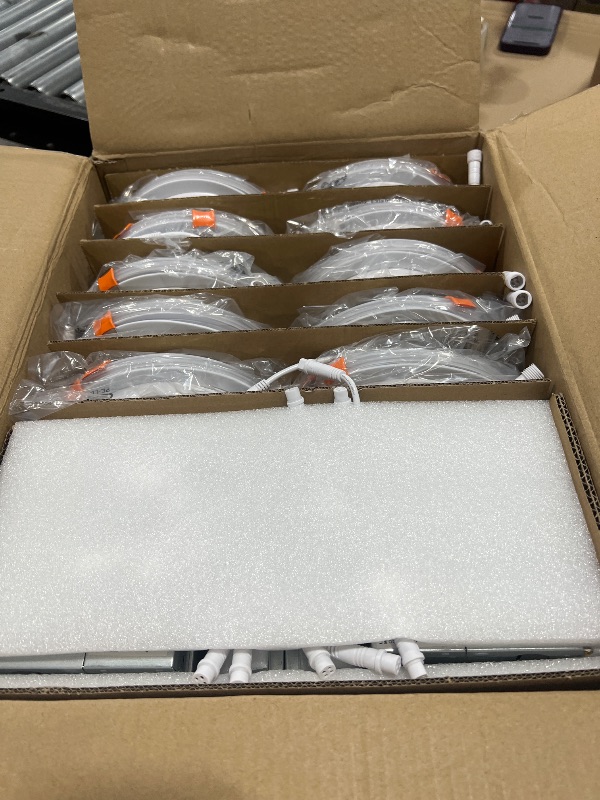 Photo 1 of Amico 20 Pack 6 Inch 5CCT LED Recessed Ceiling Light with Night Light, 2700K/3000K/3500K/4000K/5000K Selectable Ultra-Thin Recessed Lighting, 12W=110W, 1100LM, Dimmable Canless Wafer Downlight ETL&FCC